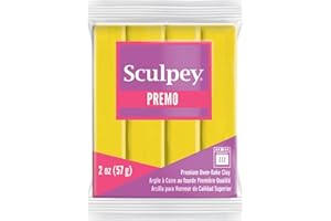 Sculpey Premo™ Polymer Oven-Bake Clay, Cadmium Yellow Hue, Non Toxic, 2 oz. bar, Great for Jewelry Making, Holiday, DIY, Mixed Media and More. Premium Clay Perfect for clayers and Artists.