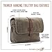 HOJ CO. TREKKER Hanging Toiletry Bag | Canvas & Leather Men's Dopp Kit | Hanging Toiletry Organizer