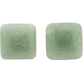 NOVICA Artisan Handmade Jade Stud Earrings Apple Green Square from Guatemala Sterling Silver [0.4 in L x 0.4 in W] ' Simply Luxurious'