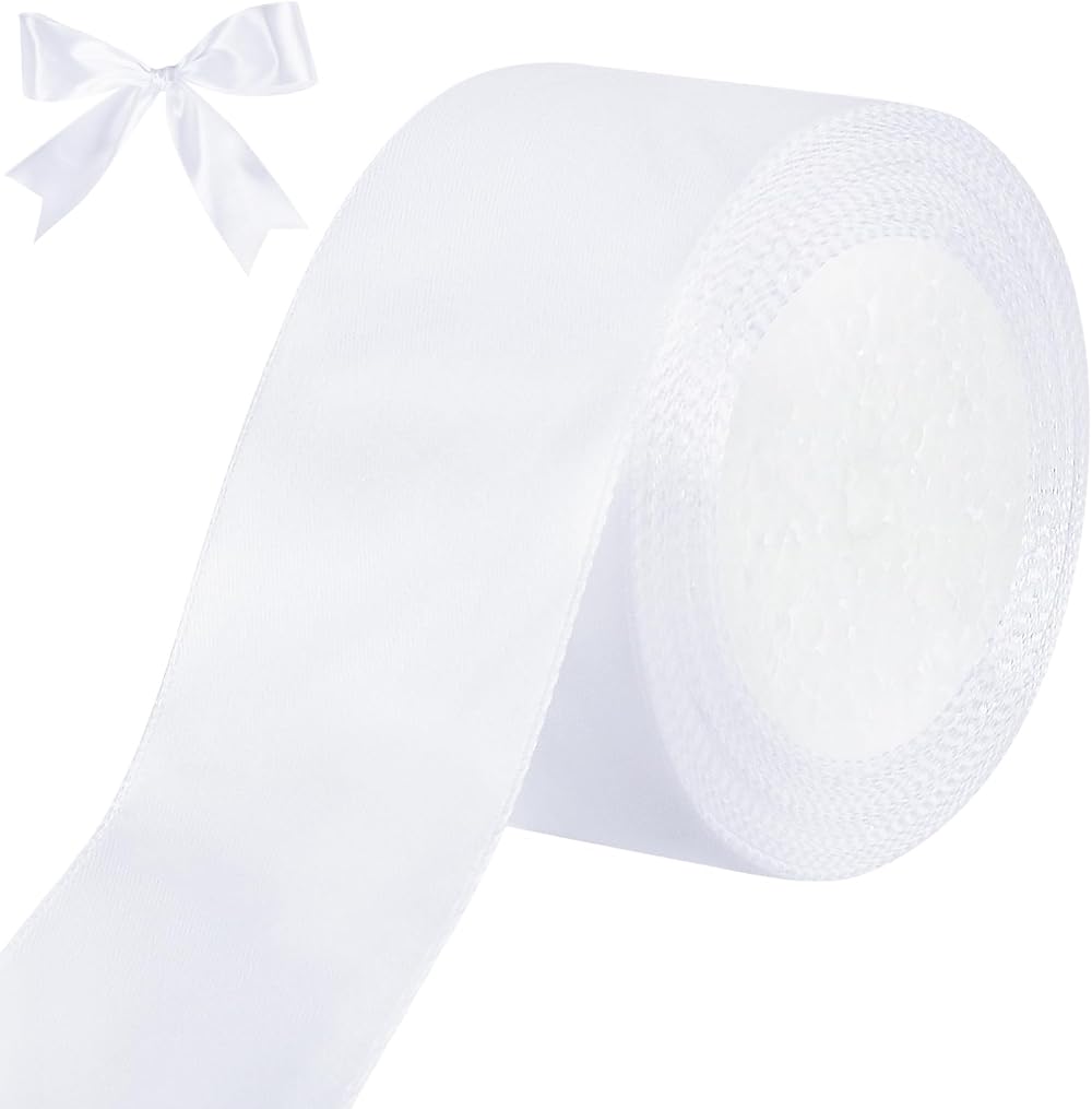 tenn well White Satin Ribbon 50mm x 22m Gift Wrap Craft Ribbon