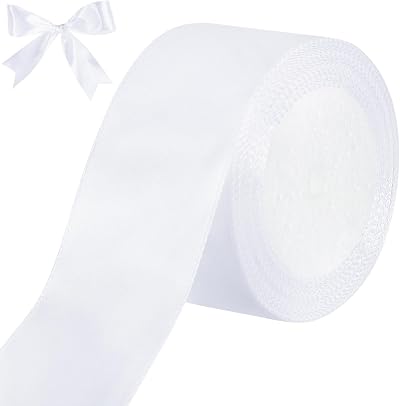 tenn well White Satin Ribbon 50mm x 22m Gift Wrap Craft Ribbon