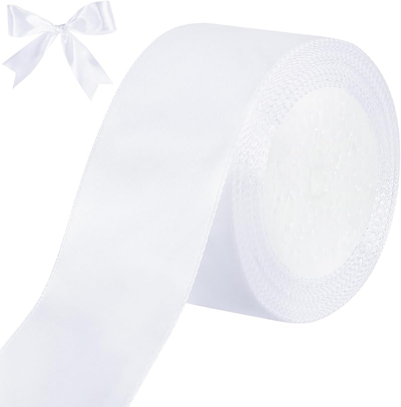 tenn well White Satin Ribbon 50mm x 22m Gift Wrap Craft Ribbon