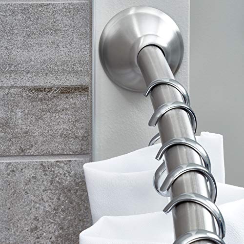 iDesign 78970RB21 Curved Metal Shower Curtain Rod, Adjustable