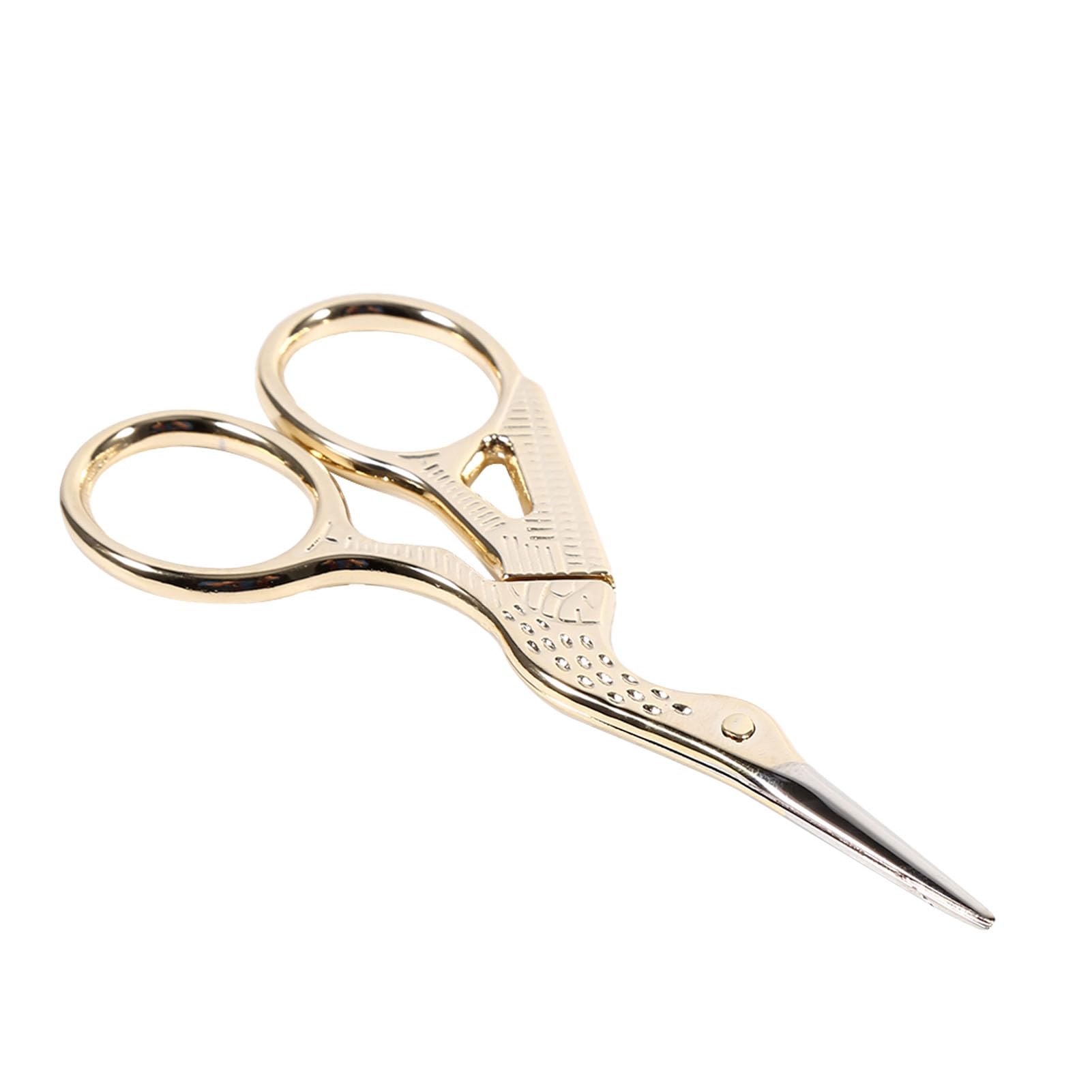 Needlework Embroidery Scissors, 3.7in Crane Design Sewing Scissors for Embroidery, Craft, Needle Work(Gold)