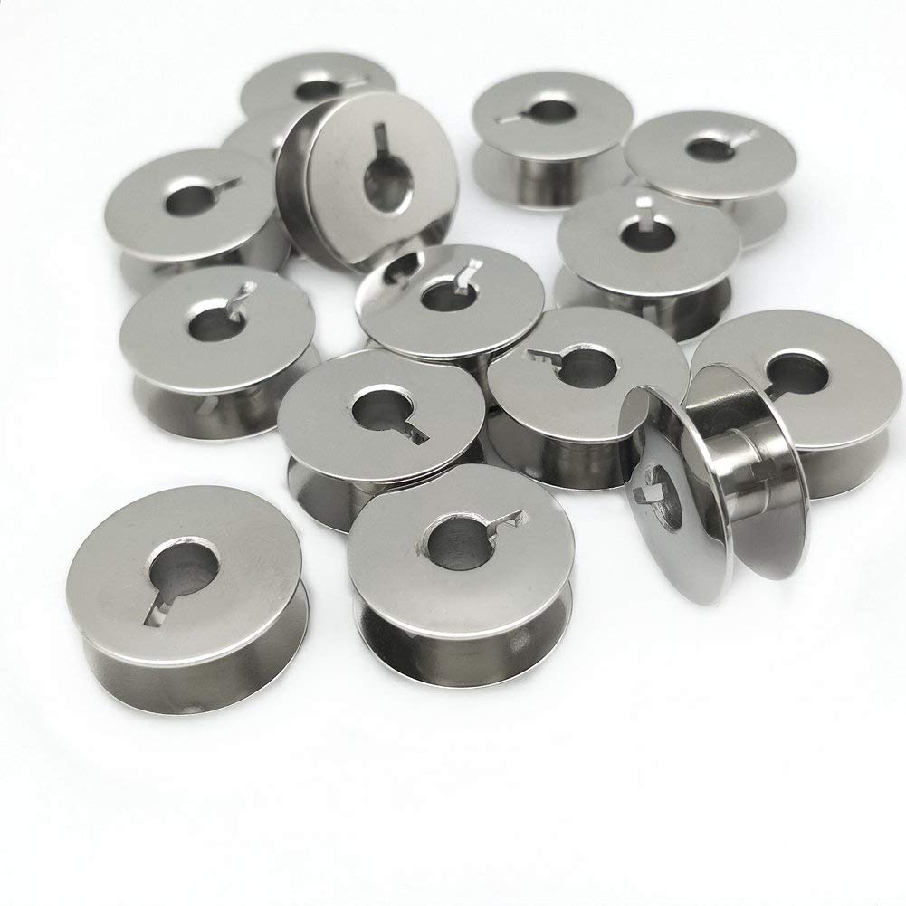 YEQIN 10 pcs L Metal Bobbins for Sewing Machine Alphasew Bernina Brother Riccar Baby Lock +More (55623S)