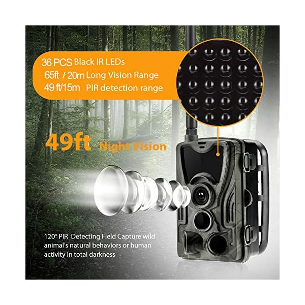 LXYDD Wildkamera Fotofalle 16MP 1080P HD Jagdkamera Nachtsicht Bewegungsmelder IP65 Wasserdichter＆ Staubdicht120… – Bild 4