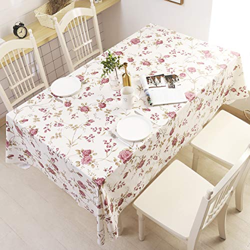 Effortlife Flannel Backed Vinyl Oilcloth Tablecloth Wipe Clean PVC