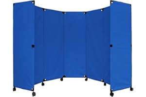 Versare MP10 Portable Folding Wall Partition | Economical 5 Panel Design | Portable Room Divider On Wheels | Adjustable, Freestanding Setup | Multiple Widths