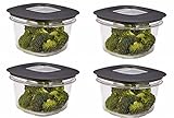 Rubbermaid Premier Food Storage Container, 2 Cup, Grey (4 Pack)