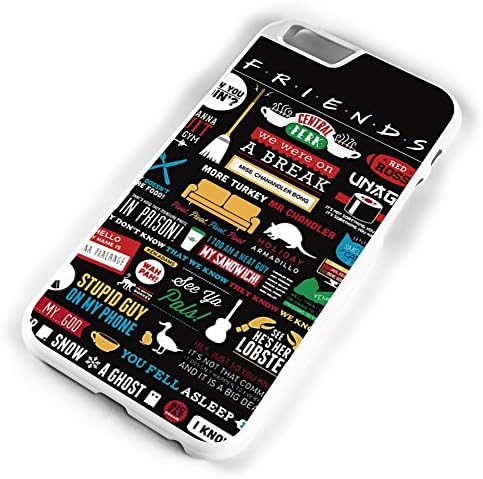 Hard Case for iPhone 6/6S Model - Friends TV Show Quote Black Collage (White)