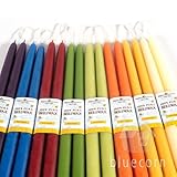 Bluecorn Naturals 100% Pure Beeswax Tapers - Red, 12