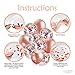 Luxomi Rose Gold Party Decorations Supplies 52 Pack - 18 inch Foil Balloons, Confetti Balloons, Sequin Table Runner, Fringe Curtain and Paper Straws for Bachelorette, Bridal Shower or Birthday Party