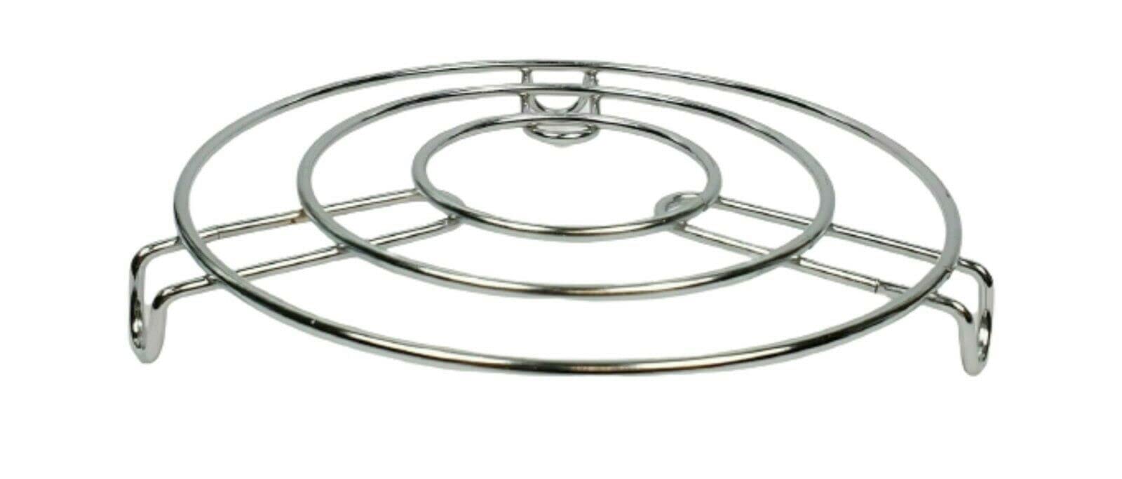 Maestro cRaft Stainless Steel Kitchen Heat Resistant Hot Pan Round Steamer Rack Trivets 20cm, Silver (MC-4512)