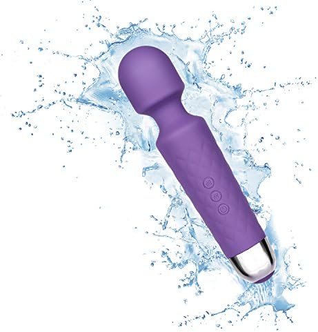 Electric Massager Wand USB Rechargeable, 12 Patterns, Cordless Waterproof Massager Wand Travel Product for Woman and Man, Purple