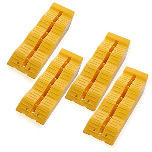 Zone Tech Automotive Multi Leveling Ramps Set of 4 Yellow Bocks