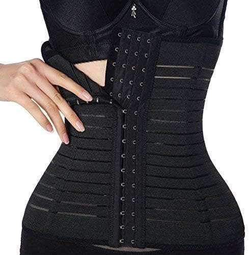 Women's Cotton, Spandex Bodysuit Trainer Slimming Shape Wear 3 Hooks Workout Waist Cincher Sports Belt (TM99waistband, MultiColour, 3XL)