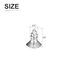 DTGN 100Pcs #10x3/8" Flat Head Wood Screws, 304