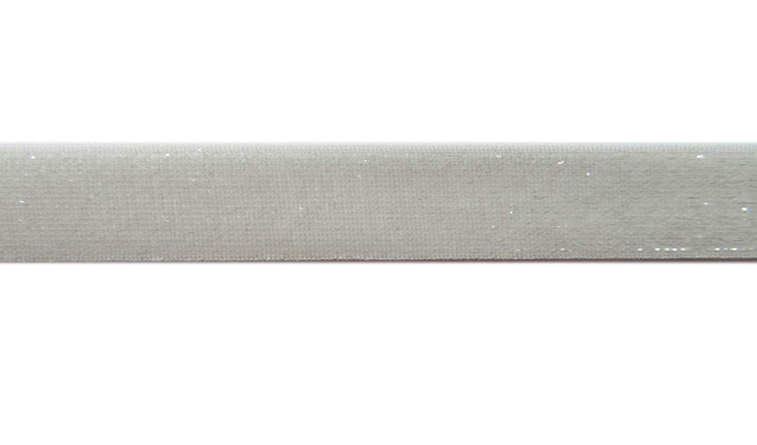 YYCRAFT 4.5 Metres(5 Yards) Glitter 5/8" Elastic Ribbon for Hair Ties Headbands (White)