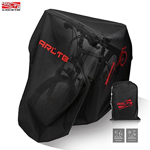 Arltb Bike Cover Outdoor Waterproof 190T Nylon Polyester Cycle Bicycle Cover Large Size for Mountain Motor Road Electric Bike Motorcycle Bike Rack Free Storage Pouch Included Bike Cycling Accessories - Thumbnail 7