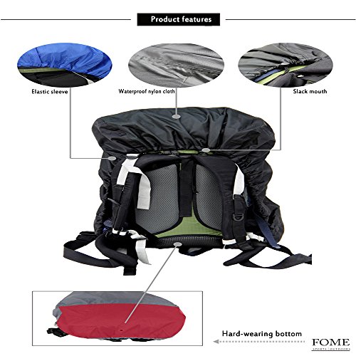 FOME Backpack Rain Cover, Sports|Outdoors Nylon Waterproof Backpack Rain Cover Rucksack Water Resist Cover for Hiking Camping Traveling Outdoor Activity