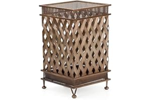 Dualplex Super Quality Umbrella Stand, Umbrella Holder, Antique Look Metal, Entry Hallway Décor, w/Removable Drip Tray. Home, Office Decoration Rack Holds Umbrellas Canes Walking Sticks (Square)