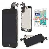 Display for iPhone 5C LCD Screen - Black Full Replacement Digitizer with Home Button + Sensor+Front Camera, Frame Housing Assembly Panel Recyco