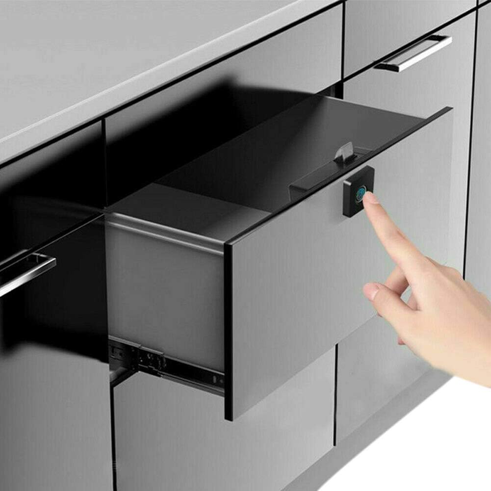 Christm Drawer Cabinet Fingerprint Lock, Smart Fingerprint Lock Keyless Anti-theft Cabinet Locker for Home Office Drawer Box