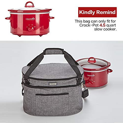 HOMEST Slow Cooker Travel Bag with Easy to Clean Lining, Insulated