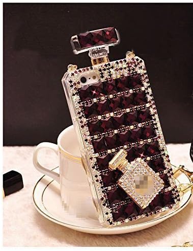 Sasa(TM) iPhone 7 Case ,Fashion Bonzer Bling Diamond Crystal Perfume Bottle Chain Handbag Case Cover for iPhone 7 (4.7inch)(Purple)