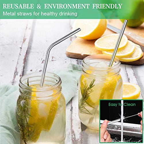 LPOLER Travel Utensils Silverware Set Flatware Portable Cutlery Set Service for 1 with 8 Pieces Stainless Steel Dinner Knives Spoons Forks Set Straws Cleaning Brush, Mirror Polished, Dishwasher Safe - Thumbnail 5