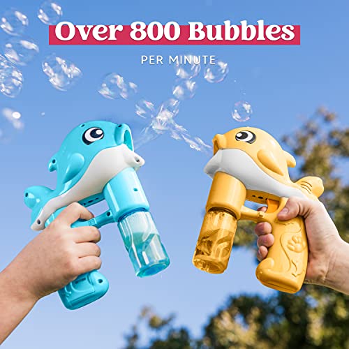 Sloosh 2 Bubble Guns LED Automatic Whale Bubble Maker with 4 Bubble