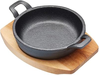 Artesà Mini Cast Iron Casserole with Wooden Board 6.5 inch Round