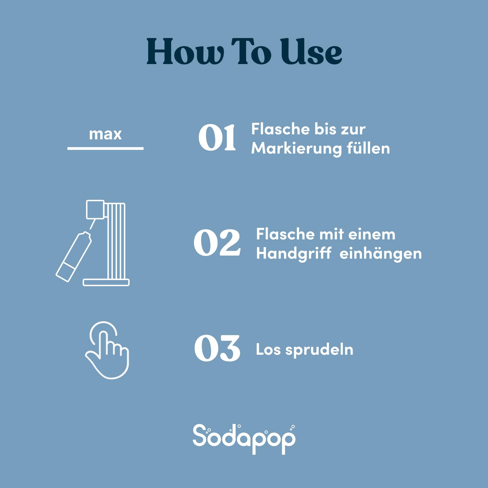 Sodapop Wassersprudler Cooper Pro Schwarz inkl. 1x PET-Flasche, enthält keinen CO₂-Zylinder, Einhängemechanismus ohne Eindrehen, platzsparend, Höhe 45 cm 5