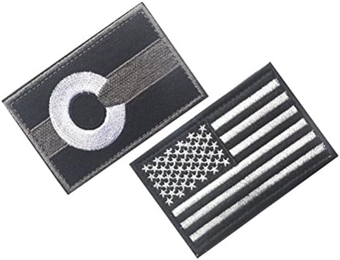 QuYTO USA and Colorado Flag Patch Military Patch / Velcro Morale 2 pcs (3"x2", USA and Colorado 7)