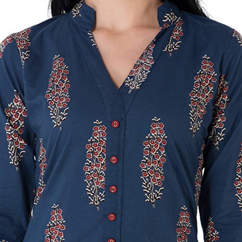 richley blue red booti casual kurti