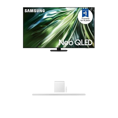 SAMSUNG 98-Inch Class QLED 4K QN90D Series Neo Quantum HDR+ Smart TV w/Dolby Atmos, (QN98QN90D, 2024 Model) S801D 3.1.2ch Soundbar w/Wireless Dolby Atmos Audio, HW-S801D/ZA