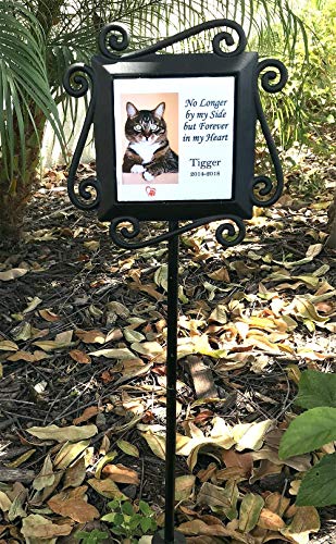 Wrought Iron Pet Memorial Garden Stake with Personalized Ceramic Tile Insert - Thumbnail 2