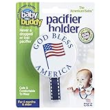 Baby Buddy American Baby Pacifier Holder. Styles may vary from US Flag, I Love USA, God Bless America