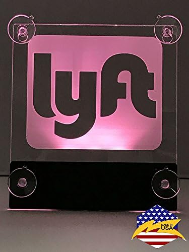 Lyft Logo Led Sign, Rideshare Led Sign,Car Sign with No Cord,rechargeable batteries (No more wasting your money buying regular AA batteries) HELPING THE ENVIRONMENT! AVAILABLE IN 8 DIFFERENT COLORS