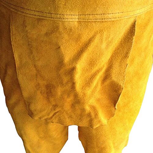 Creation Core Cowhide Welding Apron Bib Heat Resistant Leather Apron Safety Apparel Split Leg Flame Resistant Apron With Pocket