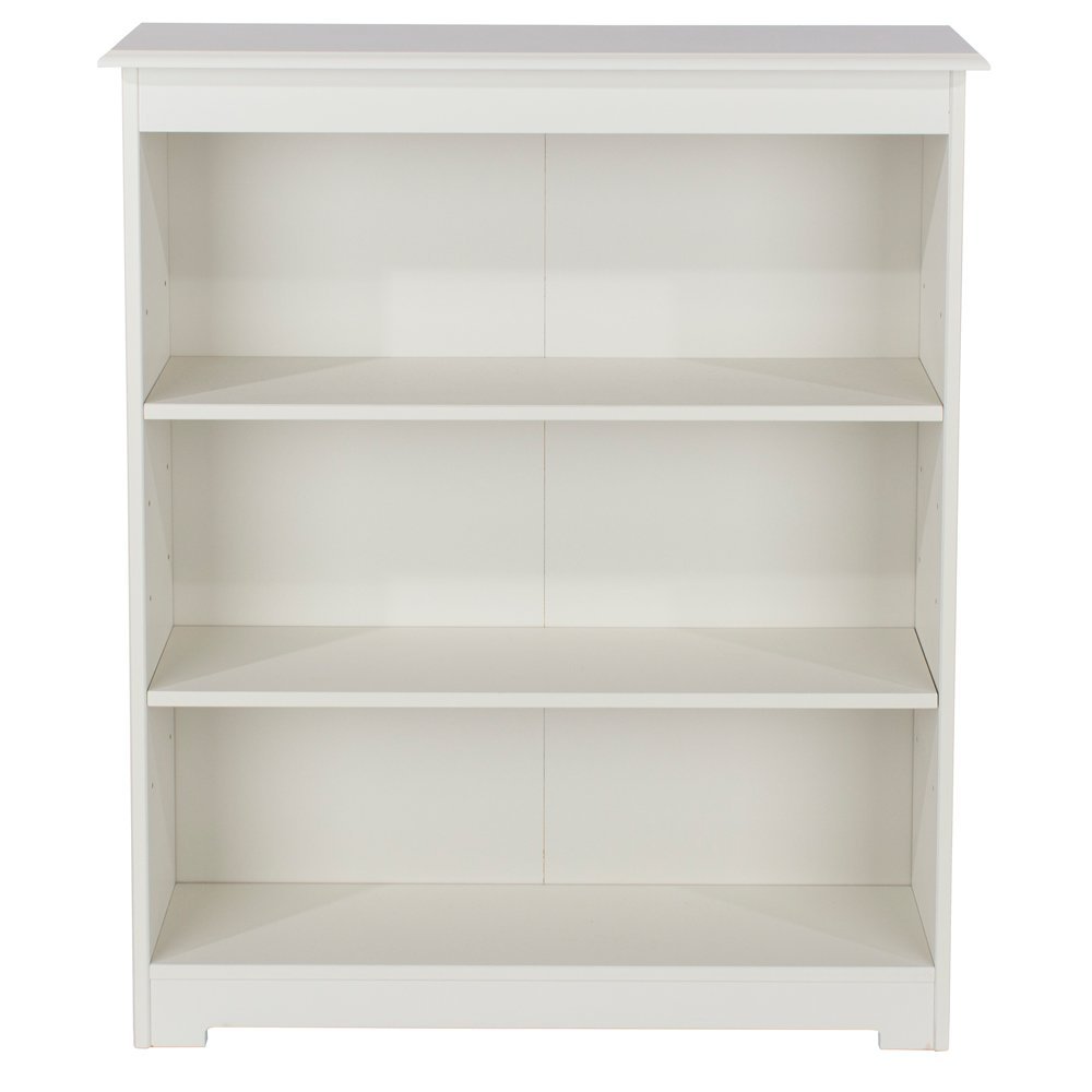 Core Products Low Wide Bookcase, Wood, Off White, 21.5 x 80 x 100 cm