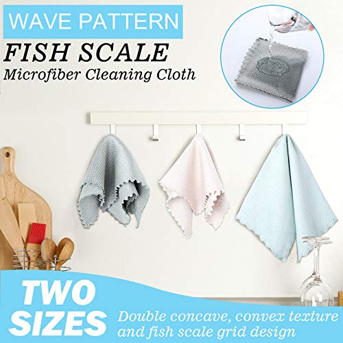 15 Pieces Fish Scale Cloth Fish Scale Rags Nanoscale StreakFree