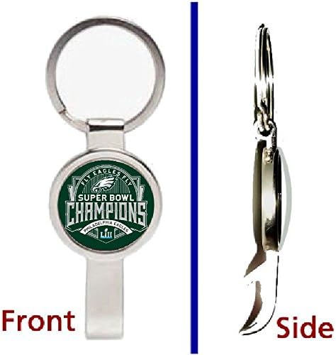 Philadelphia Eagles Super Bowl 52 Champs Pendant or Keychain silver tone secret bottle opener