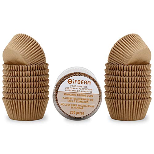 Gifbera Natural Standard Cupcake Liners Odorless Paper Baking Cups 400-Count