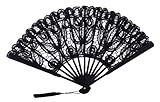 The 1 For U Women's Cotton Lace Fan Black Ecru