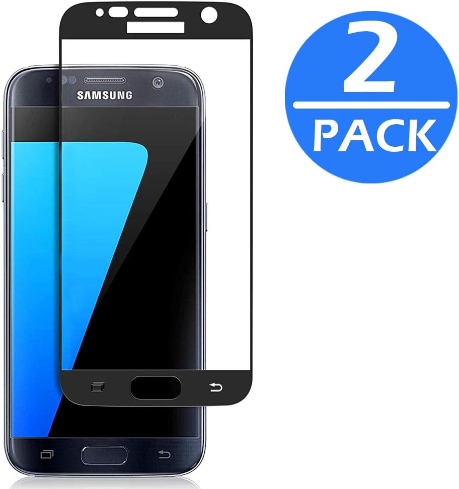 Galaxy S7 Tempered Glass Screen Protector, [Full Screen Coverage] Anti-Scratch, Bubble Free for Samsung Galaxy S7 Screen Protector [NOT S7 Edge] 2016