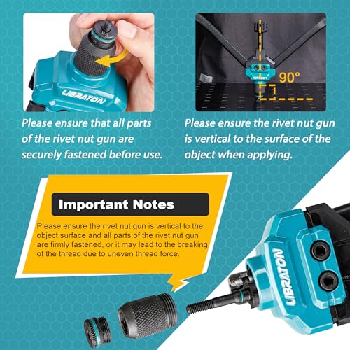 Libraton Professional Hand Riveter for Double Handle Threaded Inserts Kit, 16 Inch Rivet Nut with 70 Nuts and 7 Metric Mandrels, Easy to Replace