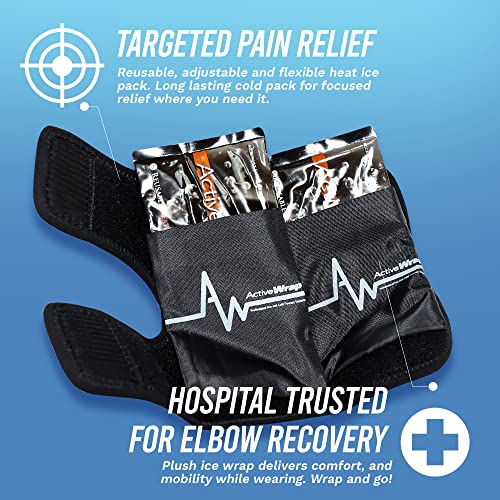 Activewrap Elbow Gel Ice Pack Wrap for Nerve Pain, Swelling, Tennis, Golf, and more with