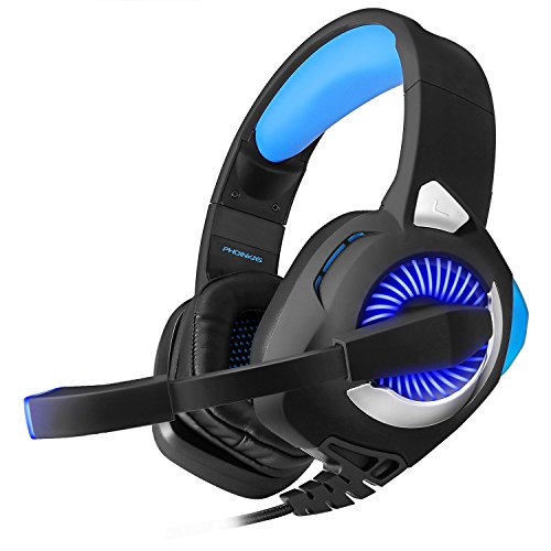 Gaming Headset Headphones for PS4, Xbox One, PC, Nintendo Switch with Microphone, LED Lights, Noise Cancelling, Volume Control - PUBG, Halo 5