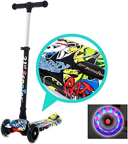 Scooters for Kids, Fun Designed Deck 3 Wheels Scooter 4 Years and Up with T-Bar Handle 110lb Weight Limit Kick Scooter